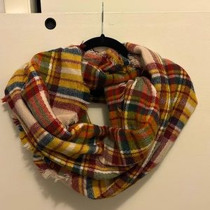 Plaid blanket scarf